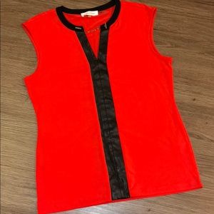 Calvin Klein bright red orange 🍊 Blouse
